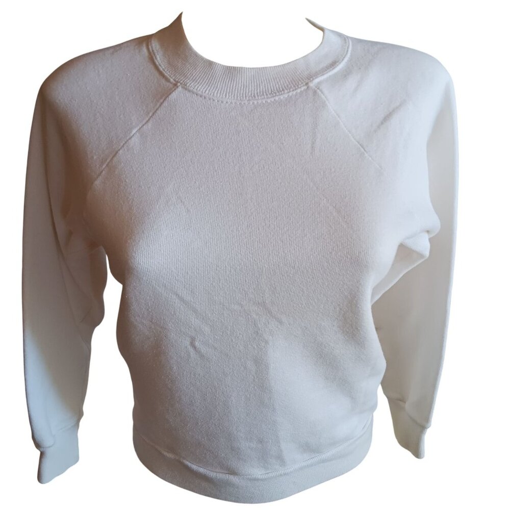 Vintage Women's Small Crewneck Sweatshirt 80's Fleece USA Made 1980's Cotton